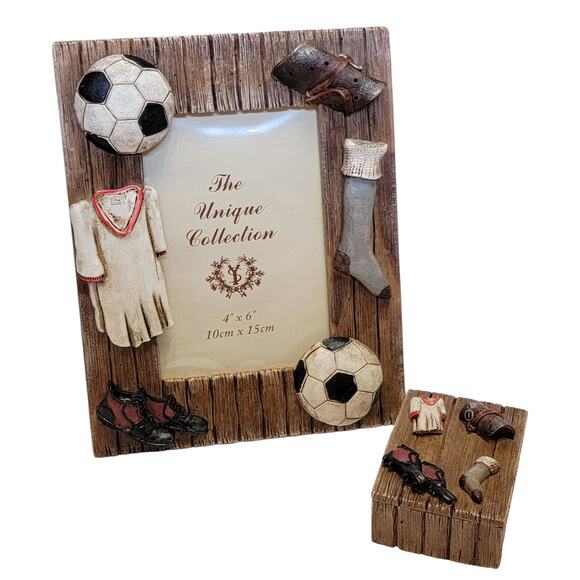 Turtle King Giovanni Soccer Photo Frame Trinket Box Retro Football Gift Dad - Picture 1 of 10
